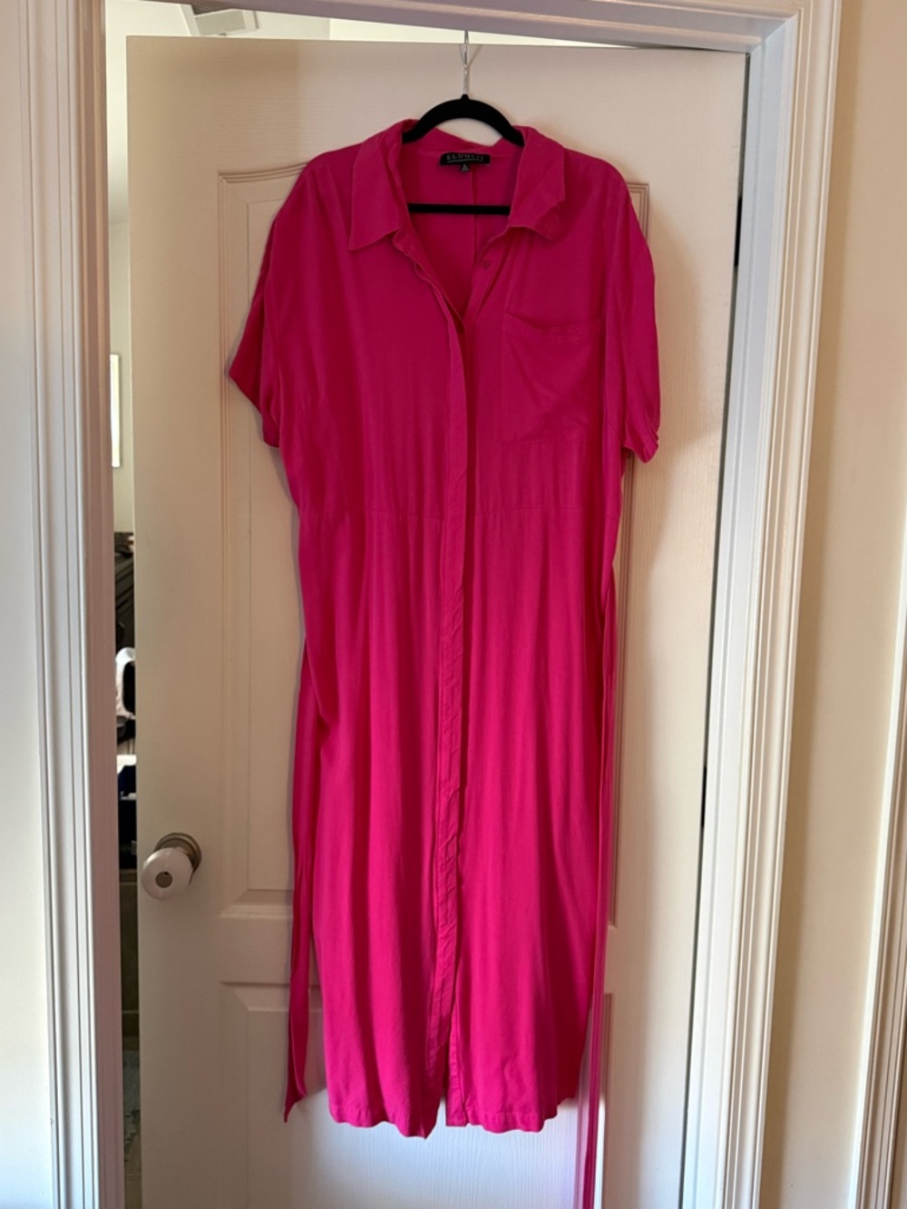 Eloquii Hot Pink Shirt Dress w/Keyhole Back